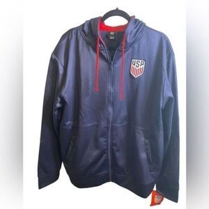 NWT Unisex Blue Full Zip Lightweight Jacket - USA Soccer Olympics - Size Large